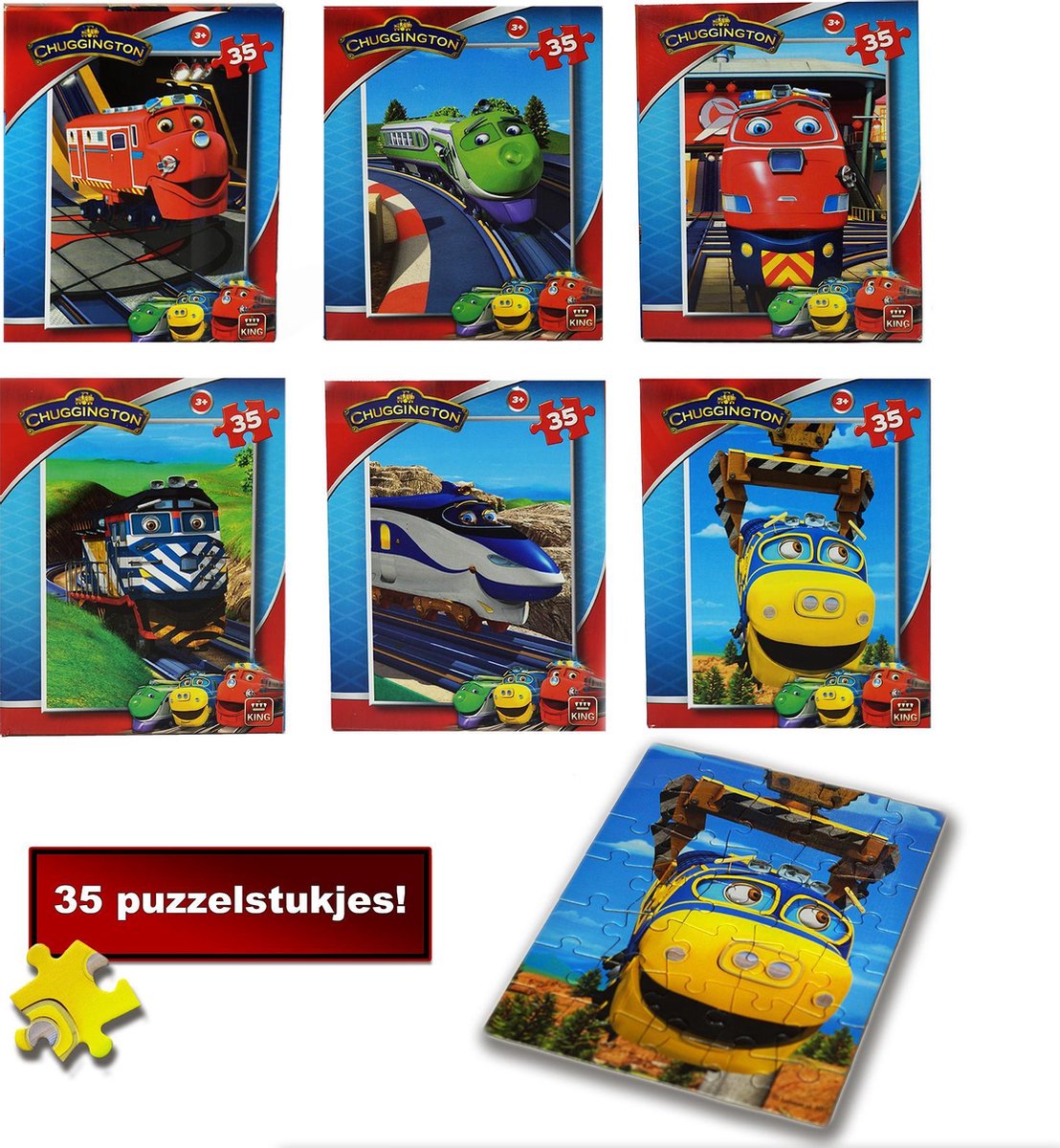 6 Trein puzzels voor kinderen - Chuggington - Treinen - 6 stuks | Kinderpuzzels 3 jaar